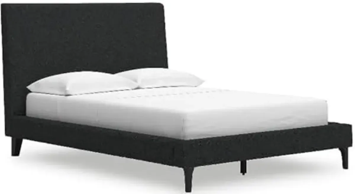 Ashley Furniture Cadmori Black Full Upholstered Bed with Roll Slats