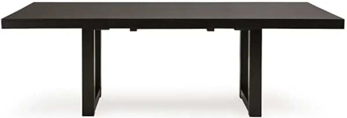 Signature Design by Ashley Neymorton Contemporary Dining Extension Table with Sled Base, Dark Brown