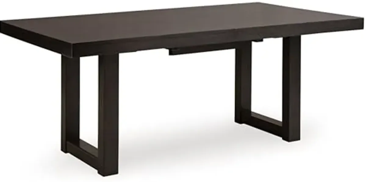 Signature Design by Ashley Neymorton Contemporary Dining Extension Table with Sled Base, Dark Brown