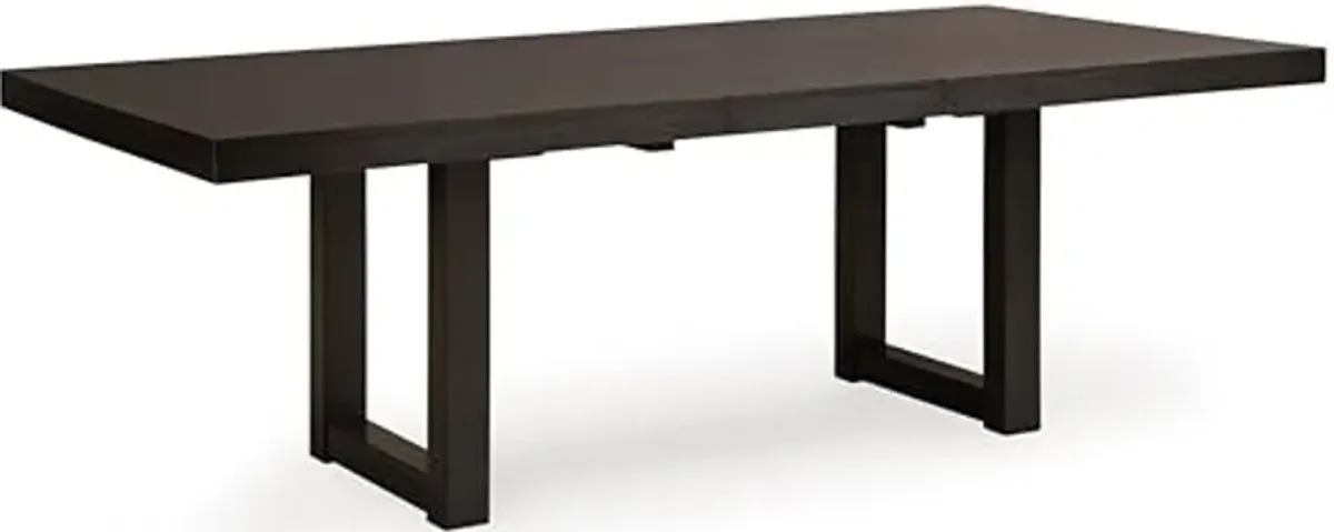 Signature Design by Ashley Neymorton Contemporary Dining Extension Table with Sled Base, Dark Brown