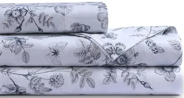 Tribeca Living Organic Cotton Standard Percale Pillowcases - 400 Thread Count, Extra Deep Pocket, Smooth, Crisp and Breathable, 2-Piece Pillowcase Set, Margot