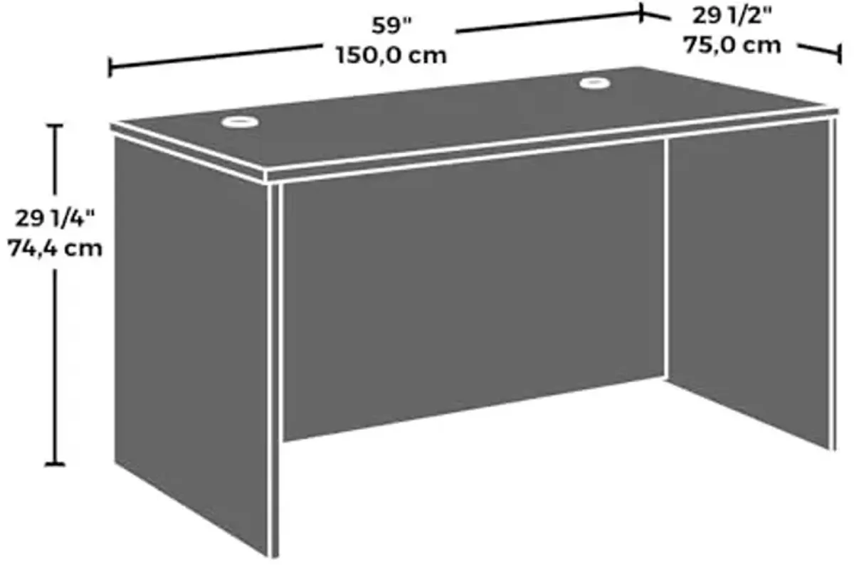 OfficeWorks by Sauder Affirm 60x30 Desk & 60" Hutch, Hudson Elm Finish