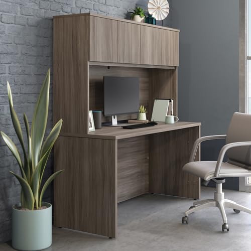 OfficeWorks by Sauder Affirm 60" Desk & 60" Hutch, Hudson Elm Finish