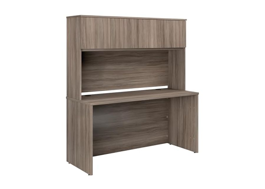 OfficeWorks by Sauder Affirm 60" Desk & 60" Hutch, Hudson Elm Finish