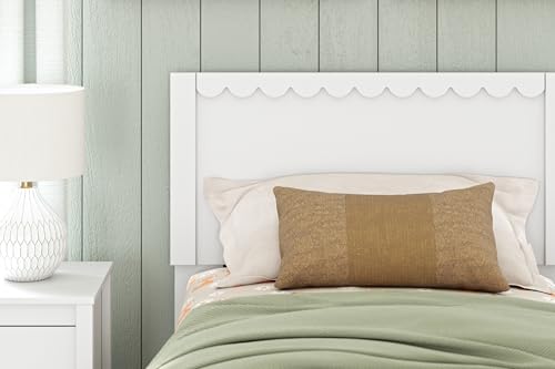 Signature Design by Ashley Hallityn Coastal Panel Headboard, Twin, White