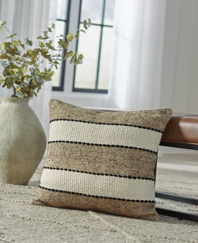 Signature Design by Ashley Rueford Pillow, Square, Beige & Dark Brown