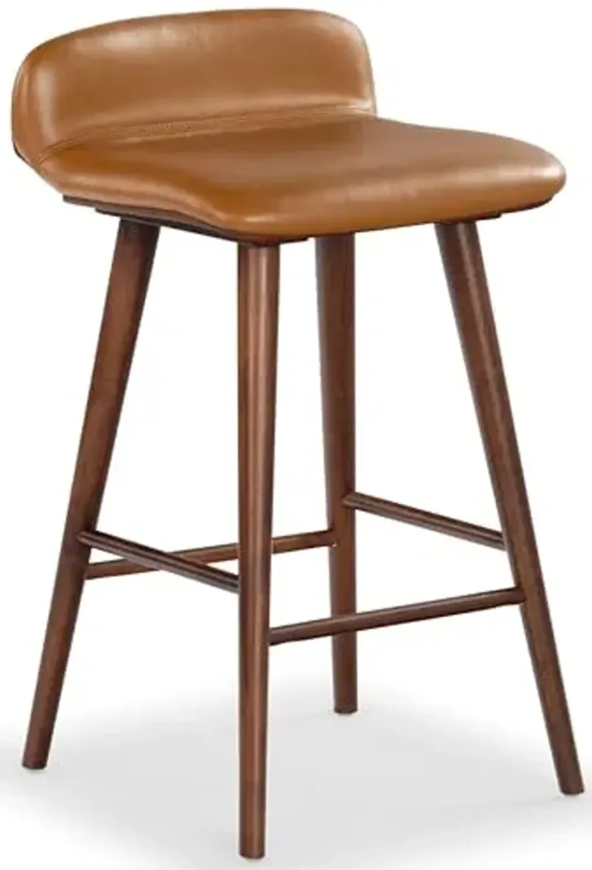 SAFAVIEH Couture Collection Tazmyn Brown Leather/Walnut 28-inch Seat Height Counter Stool