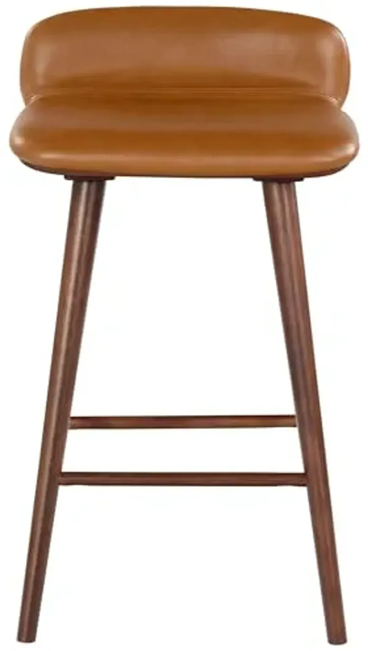 SAFAVIEH Couture Collection Tazmyn Brown Leather/Walnut 28-inch Seat Height Counter Stool