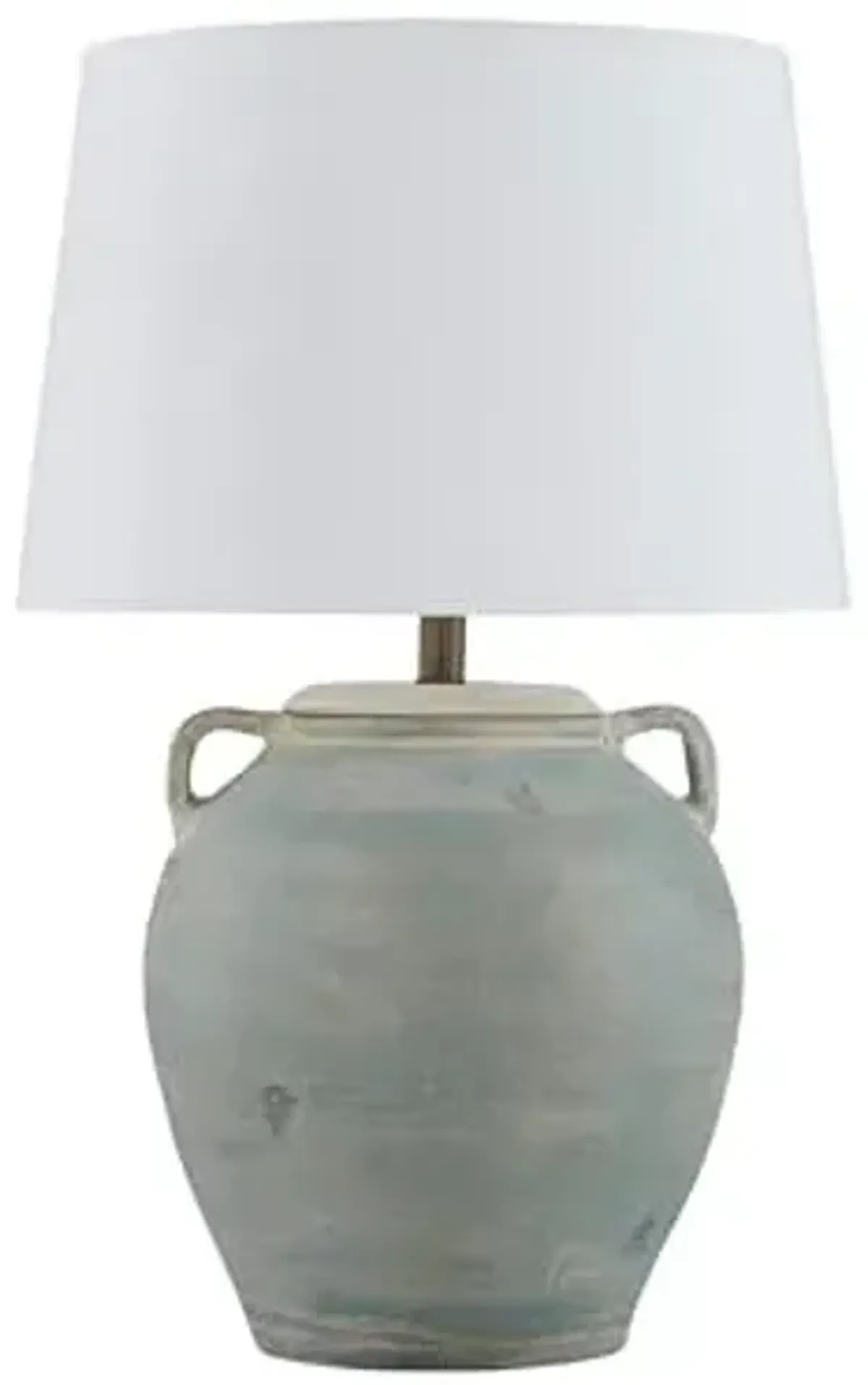 Signature Design by Ashley Shawburg Transitional Terra Cotta Table Lamp with 3-Way Switch, Light Green & White