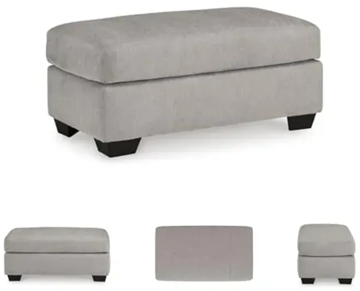 Signature Design by Ashley Avenal Park Casual Upholstered Ottoman, Light Gray