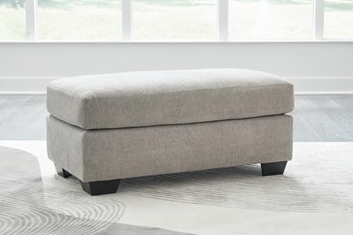 Signature Design by Ashley Avenal Park Casual Upholstered Ottoman, Light Gray