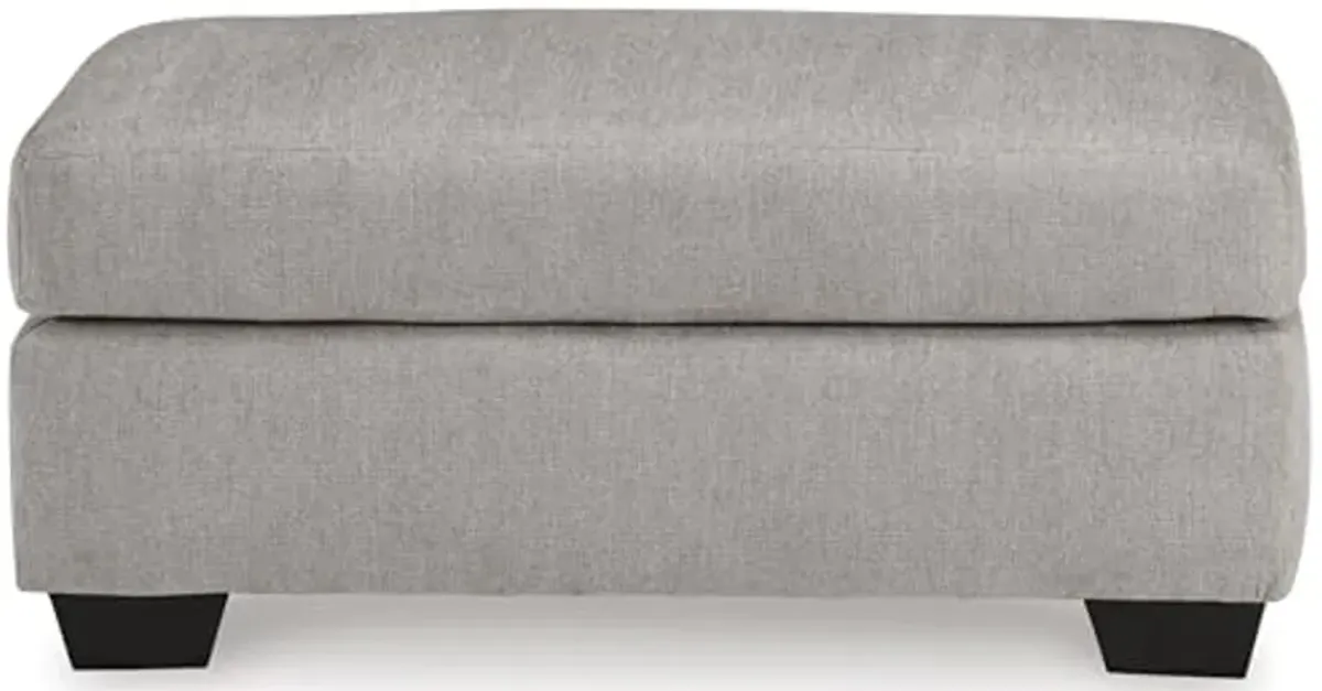 Signature Design by Ashley Avenal Park Casual Upholstered Ottoman, Light Gray