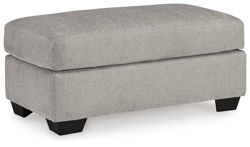 Signature Design by Ashley Avenal Park Casual Upholstered Ottoman, Light Gray