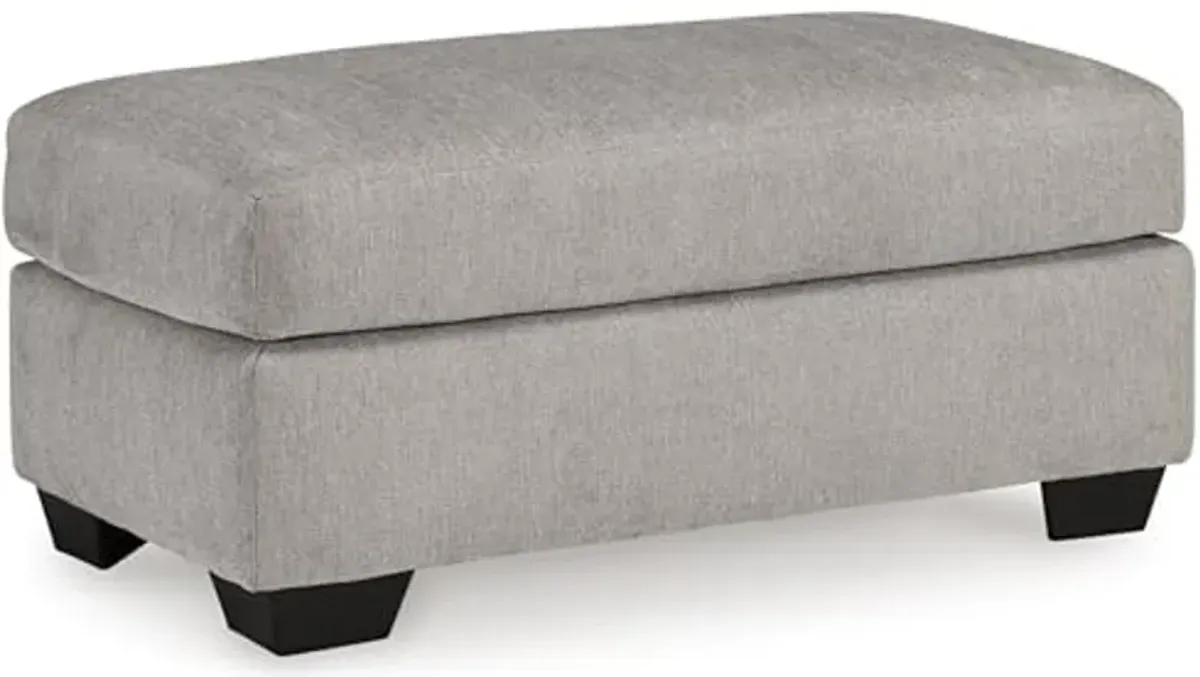 Signature Design by Ashley Avenal Park Casual Upholstered Ottoman, Light Gray