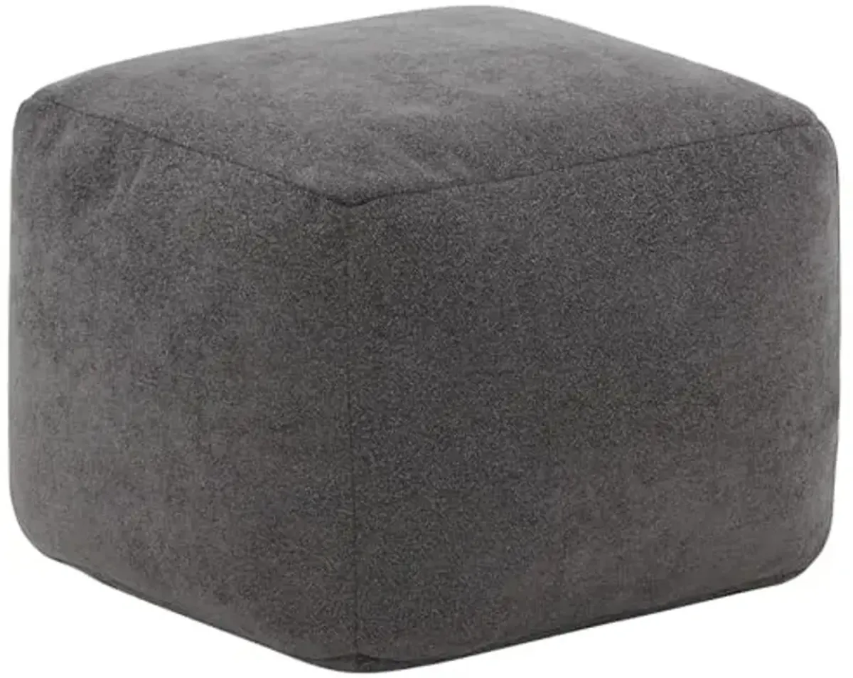 SAFAVIEH Couture Collection Samuels Charcoal Boucle Pouf Ottoman Foot Rest (Fully Assembled)