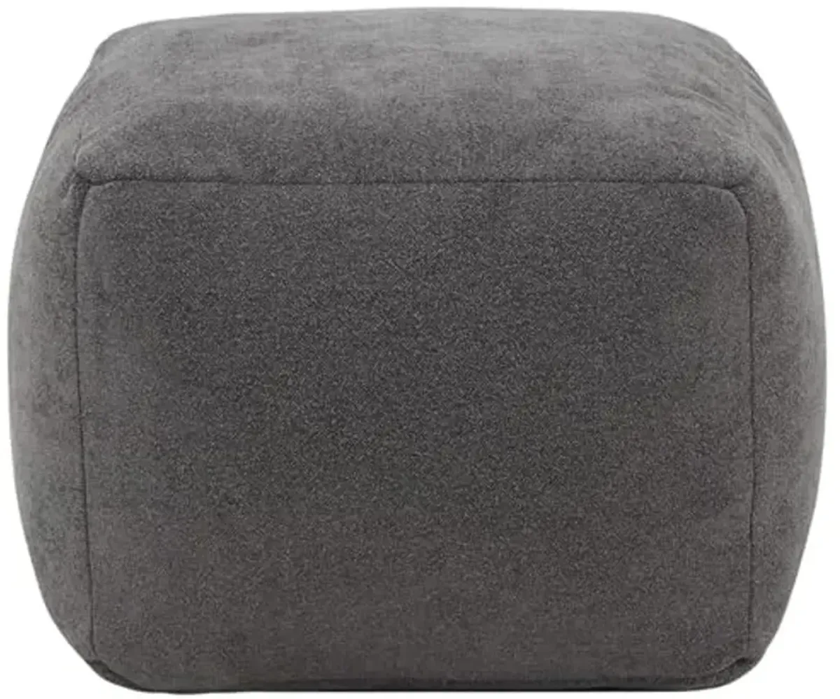 SAFAVIEH Couture Collection Samuels Charcoal Boucle Pouf Ottoman Foot Rest (Fully Assembled)