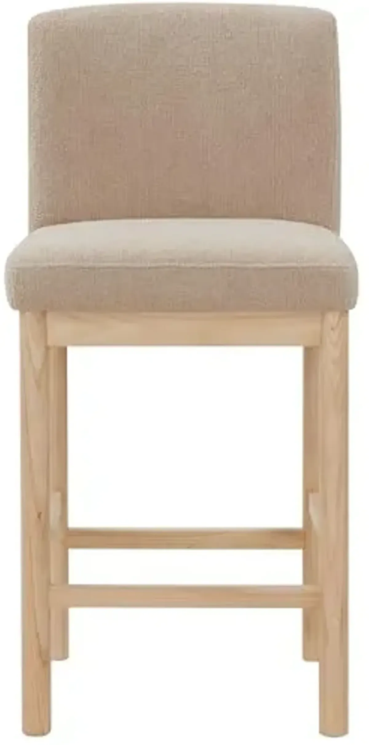 SAFAVIEH Couture Collection Halcy Oatmeal Boucle/Natural 26-inch Seat Height Counter Stool