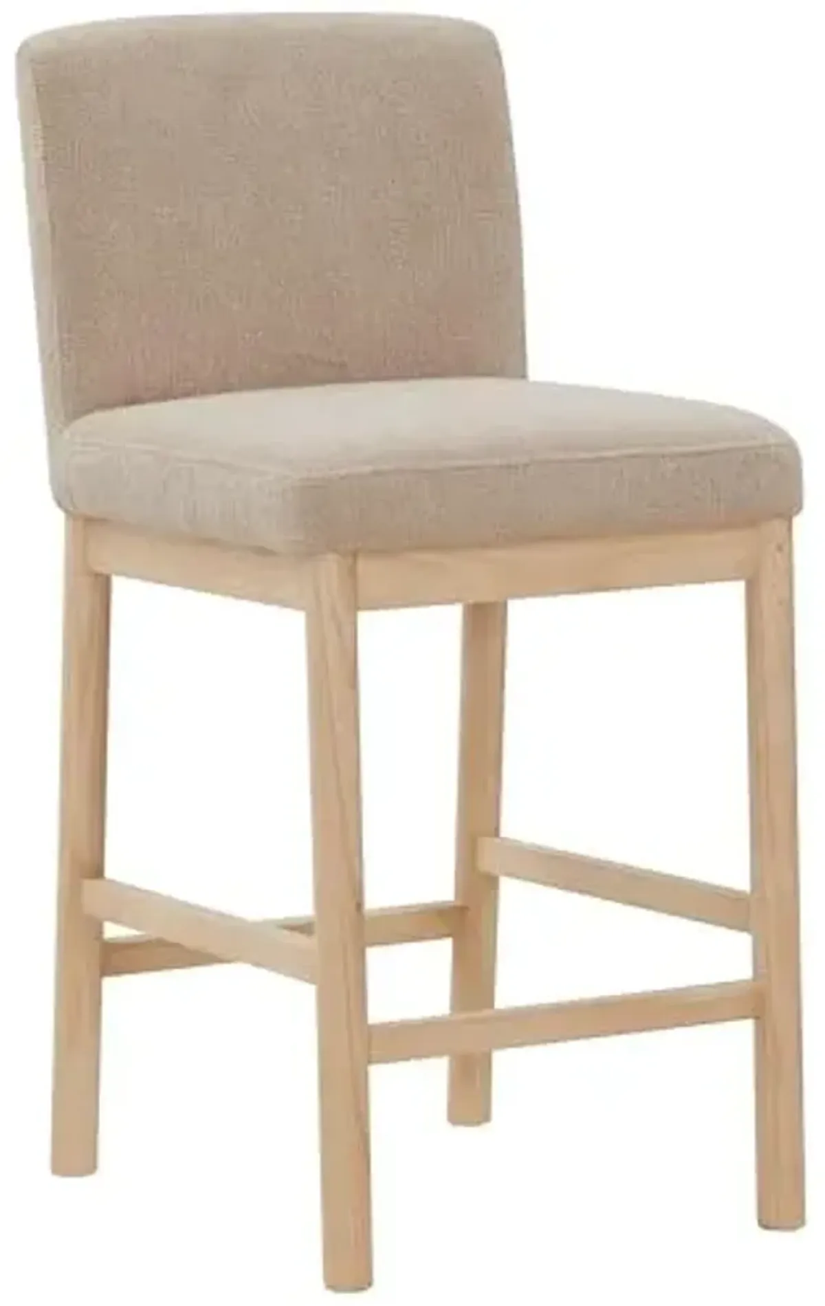 SAFAVIEH Couture Collection Halcy Oatmeal Boucle/Natural 26-inch Seat Height Counter Stool