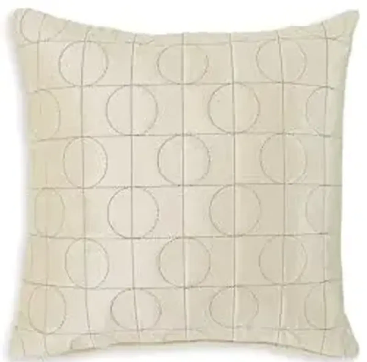 Signature Design by Ashley Kydner Art Deco Indoor Geometric Velvety 22 x 22 Inches Pillow with Zipper Closure, Beige