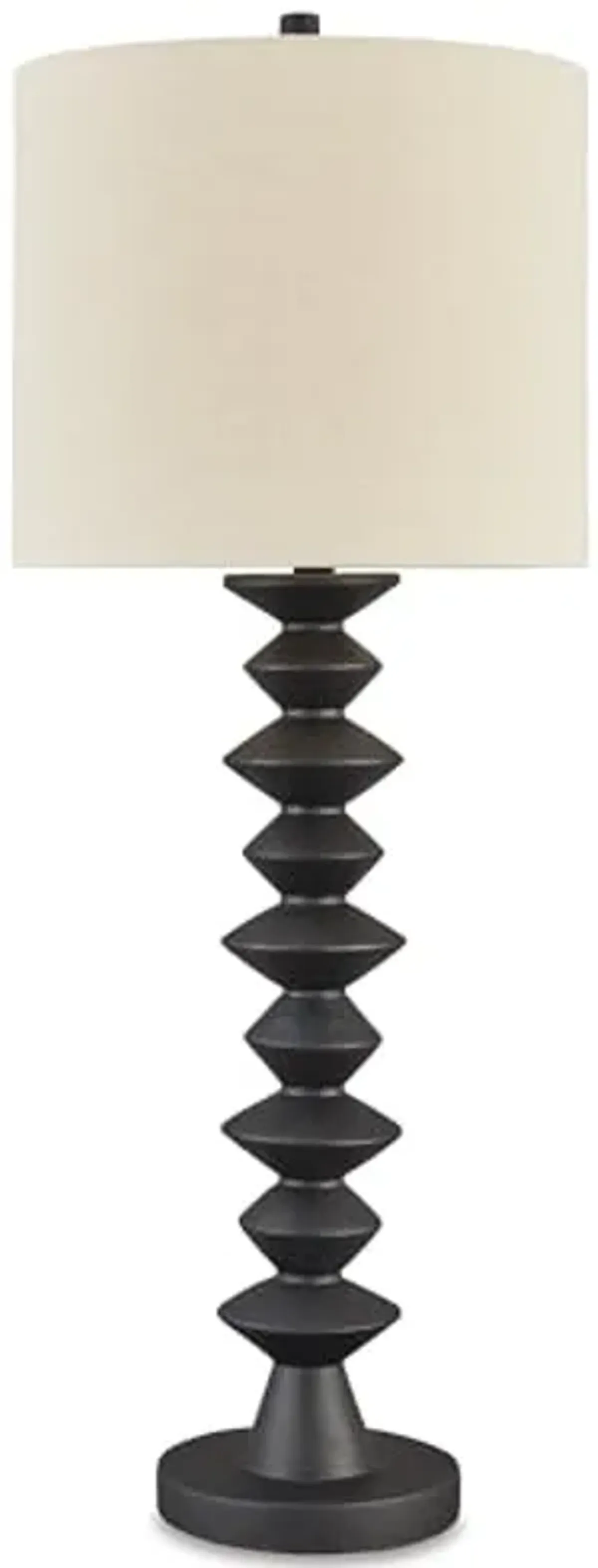 Signature Design by Ashley Luanndon Modern Polyresin Buffet Lamp with 3-Way Switch, Black & Beige