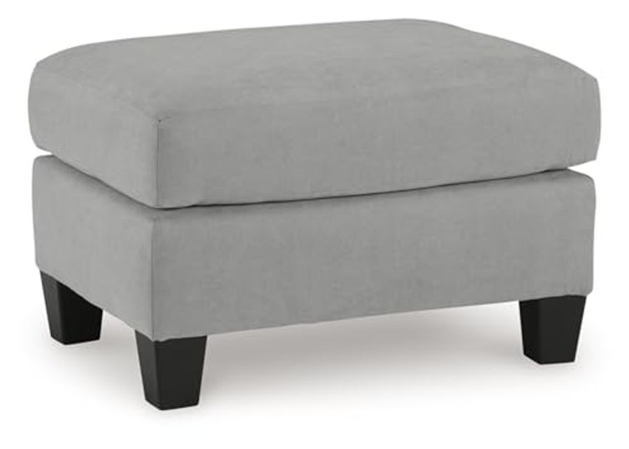 Signature Design by Ashley Adlai Casual Upholstered Ottoman, Light Gray