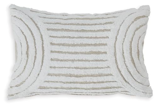 Signature Design by Ashley Farissen Pillow, Standard, White & Light Brown