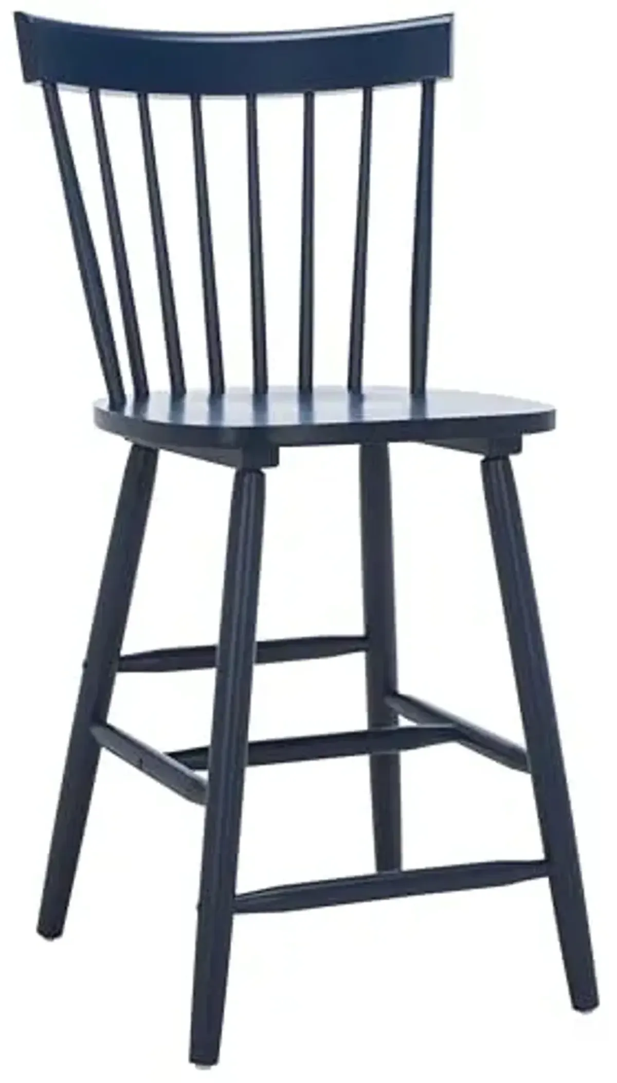 SAFAVIEH Home Collection Providence Farmhouse Navy Solid Wood Windsor Spindle 24-inch Seat Height Counter Stool Set of 2