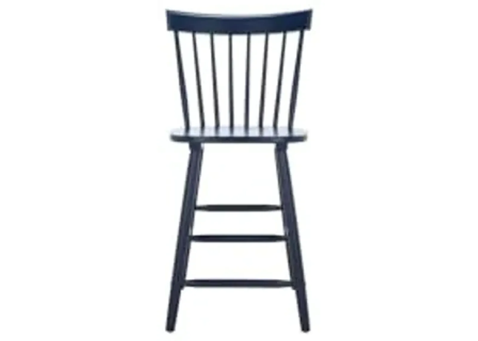 SAFAVIEH Home Collection Providence Farmhouse Navy Solid Wood Windsor Spindle 24-inch Seat Height Counter Stool Set of 2