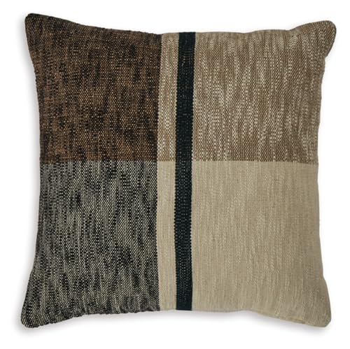 Signature Design by Ashley Adrielton Pillow, Square, Black & Light Brown