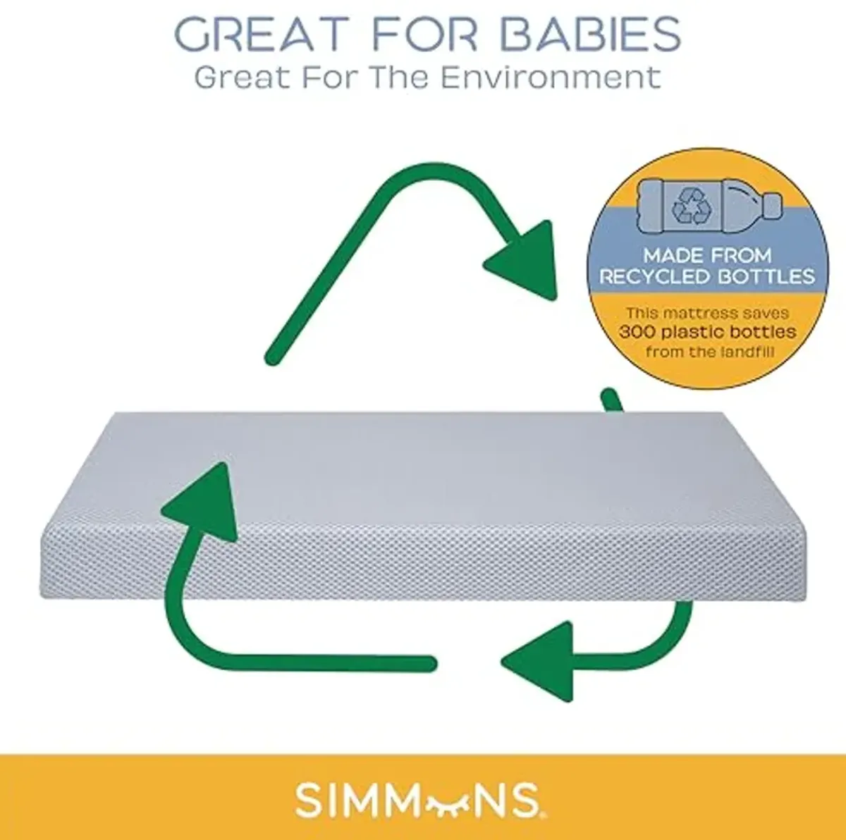 Delta Children Simmons Kids Slumbertime Monterey 4-in-1 Convertible Crib, Rustic Grey + Simmons Kids Quiet Nights Breathable Baby Bed Crib Mattress with Removable/Machine Washable Cover (Bundle)