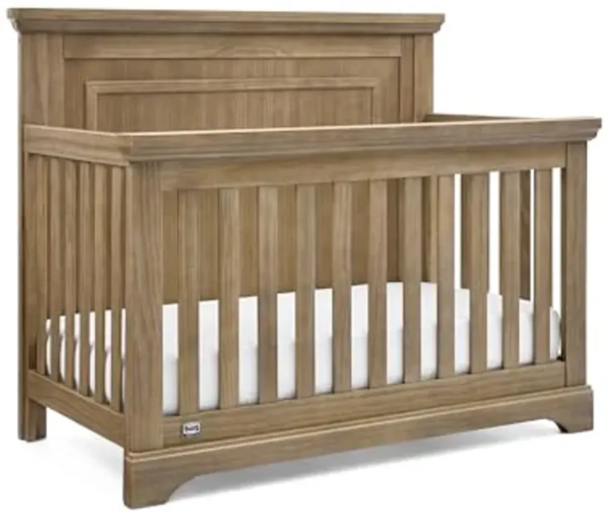 Simmons Kids Paloma 4-in-1 Convertible Crib, Greenguard Gold Certified, Aged Oak + Simmons Kids Quiet Nights Breathable Baby Bed Crib Mattress with Removable/Machine Washable Cover (Bundle)