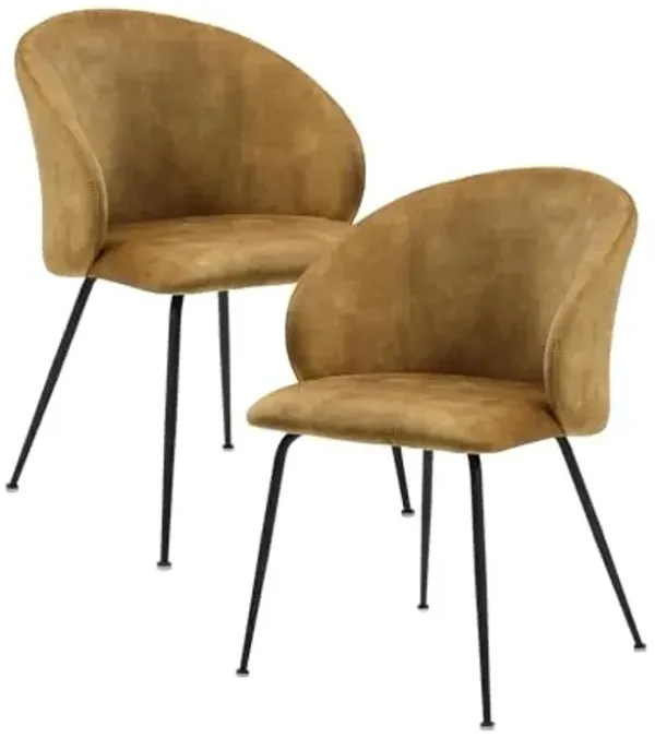 Homelegance 5920Mts Cosimo 2 Side Chair, Mustard, 1 Unit