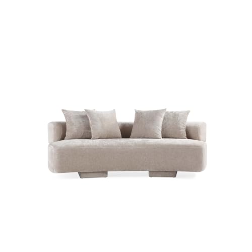 Manhattan Comfort Modern Verandah Chenille 90.6" Sofa, Cream