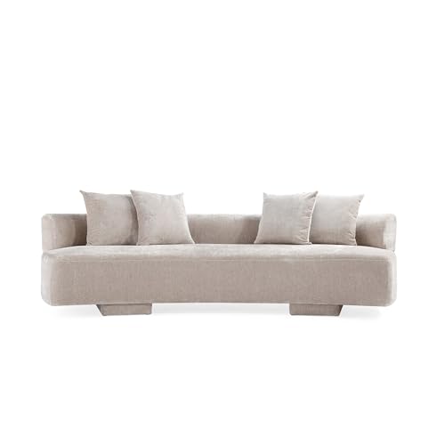 Manhattan Comfort Modern Verandah Chenille 112" XL Sofa, Beige