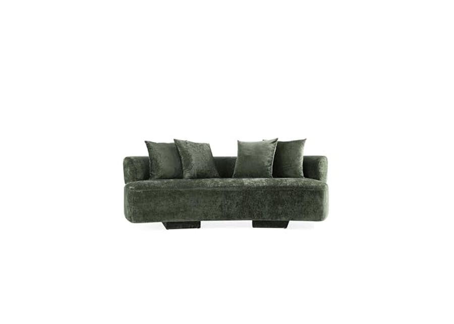 Manhattan Comfort Modern Verandah Chenille 90.6" Sofa, Olive Green