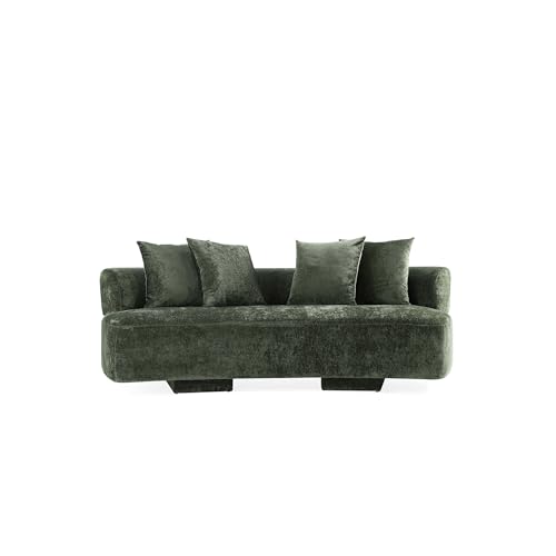 Manhattan Comfort Modern Verandah Chenille 90.6" Sofa, Olive Green