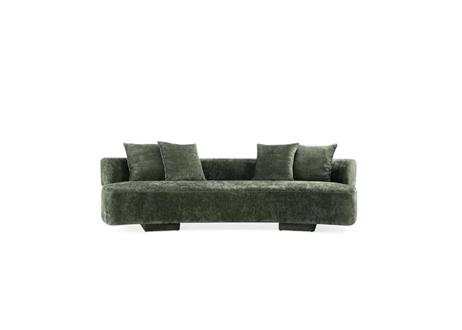 Manhattan Comfort Modern Verandah Chenille 112" XL Sofa, Olive Green