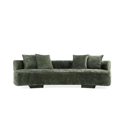 Manhattan Comfort Modern Verandah Chenille 112" XL Sofa, Olive Green