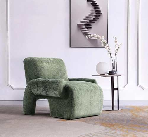 Manhattan Comfort Modern Verandah Chenille Accent Chair, Olive Green