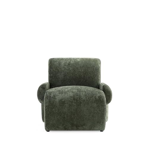 Manhattan Comfort Modern Verandah Chenille Accent Chair, Olive Green