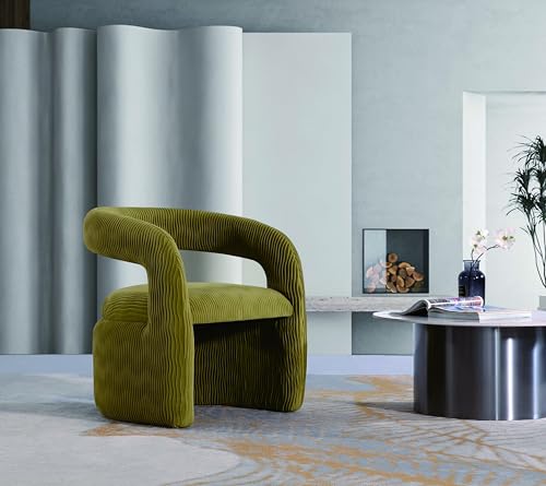 Manhattan Comfort Modern Corvette Velvet Accent Chair, Olive Green