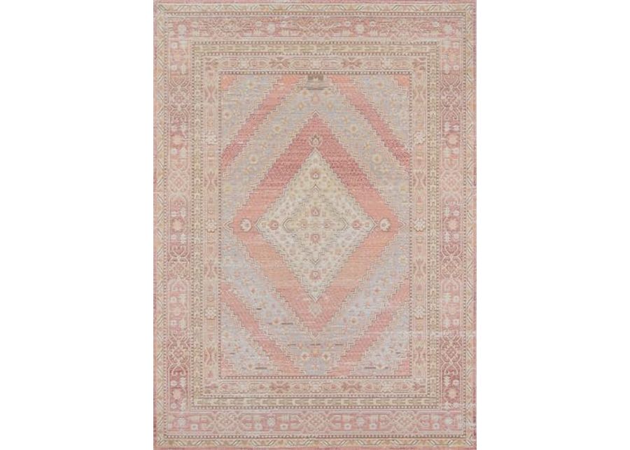 Bundle of Momeni Isabella Traditional Geometric Pink Flat Weave Area Rug 5 X 8 and 2 X 3