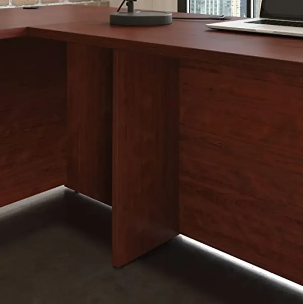 OfficeWorks by Sauder 72" x 72" L-Desk Combo, Classic Cherry Finish