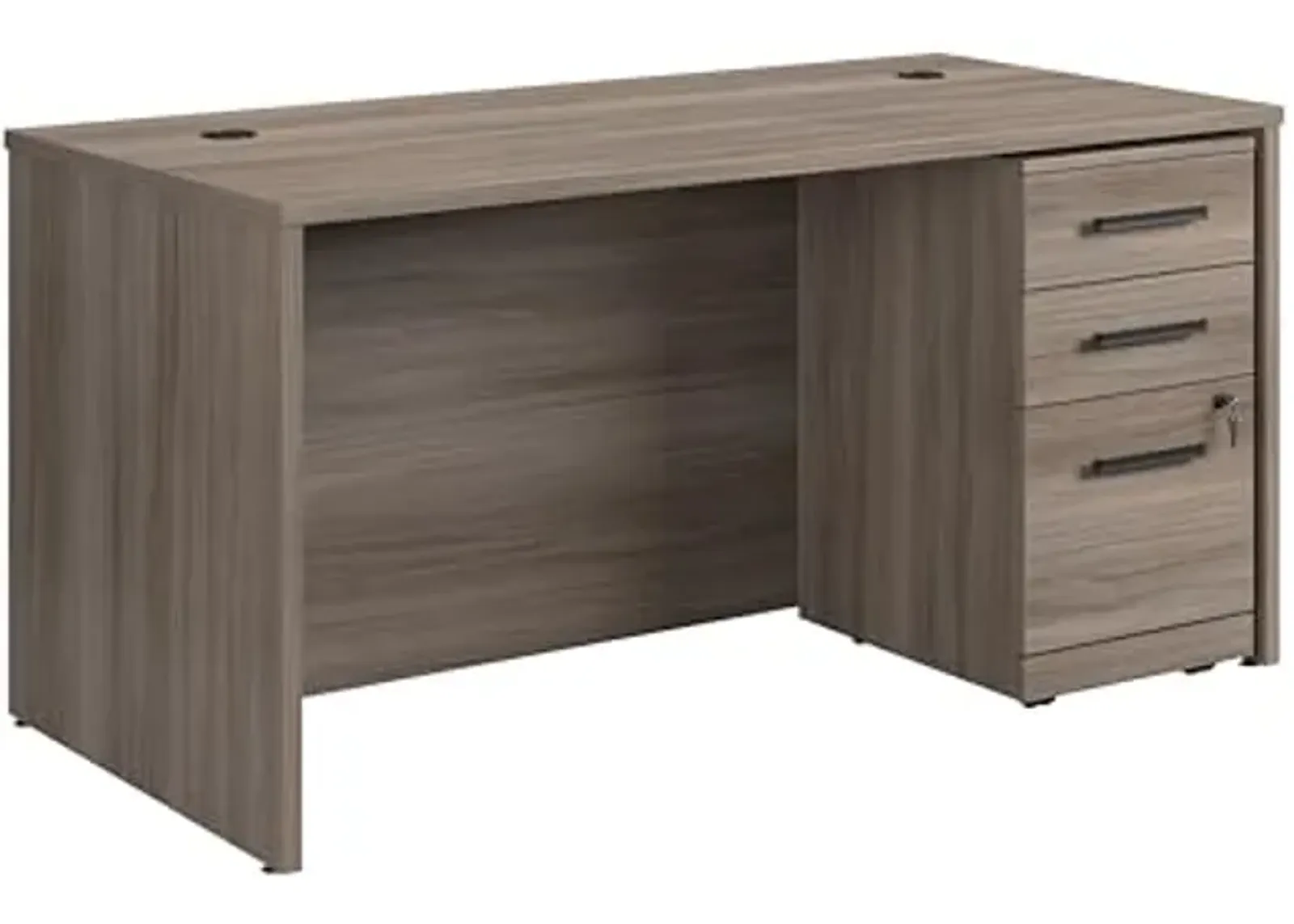 OfficeWorks by Sauder 60" x 30" 1-File Single Ped Desk, Hudson Elm Finish