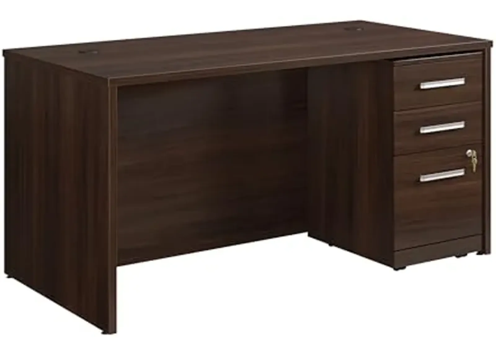 OfficeWorks by Sauder 60" x 30" 1-File Single Ped Desk, Noble Elm Finish