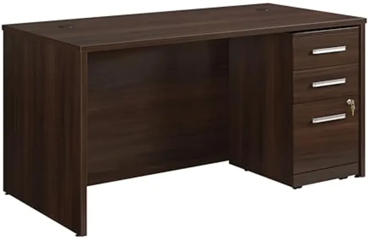 OfficeWorks by Sauder 60" x 30" 1-File Single Ped Desk, Noble Elm Finish