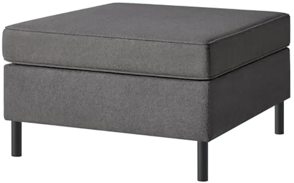 SONGMICS HOME COMBIE Collection - Ottoman Module for Modular Sofa Couch, Square Ottoman, Foot Stool, Footrest, Padded Seat, Tall Legs, Modern Style, Slate Gray ULCS603G01-3