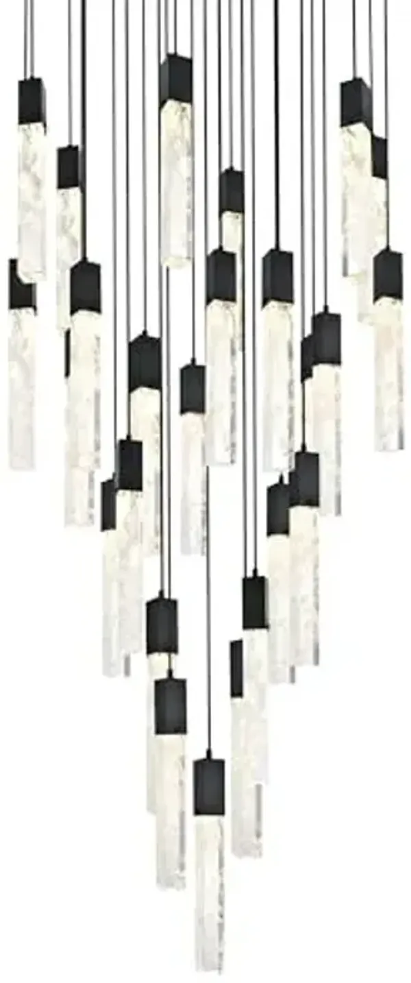Elegant Lighting Aurora 42 Inch Chandelier in Black