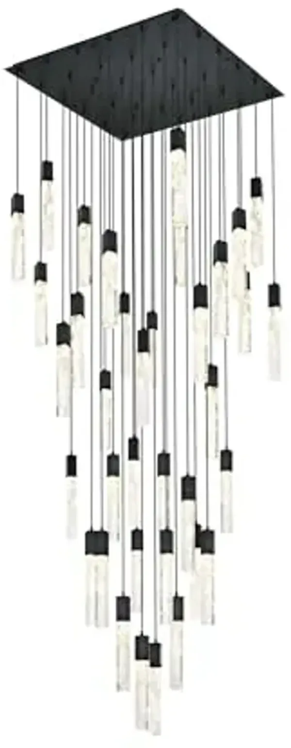 Elegant Lighting Aurora 42 Inch Chandelier in Black
