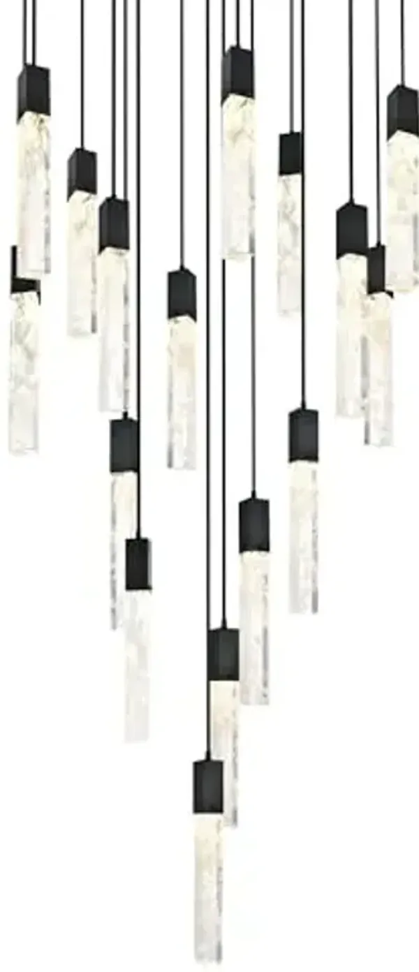 Elegant Lighting Aurora 36 Inch Chandelier in Black